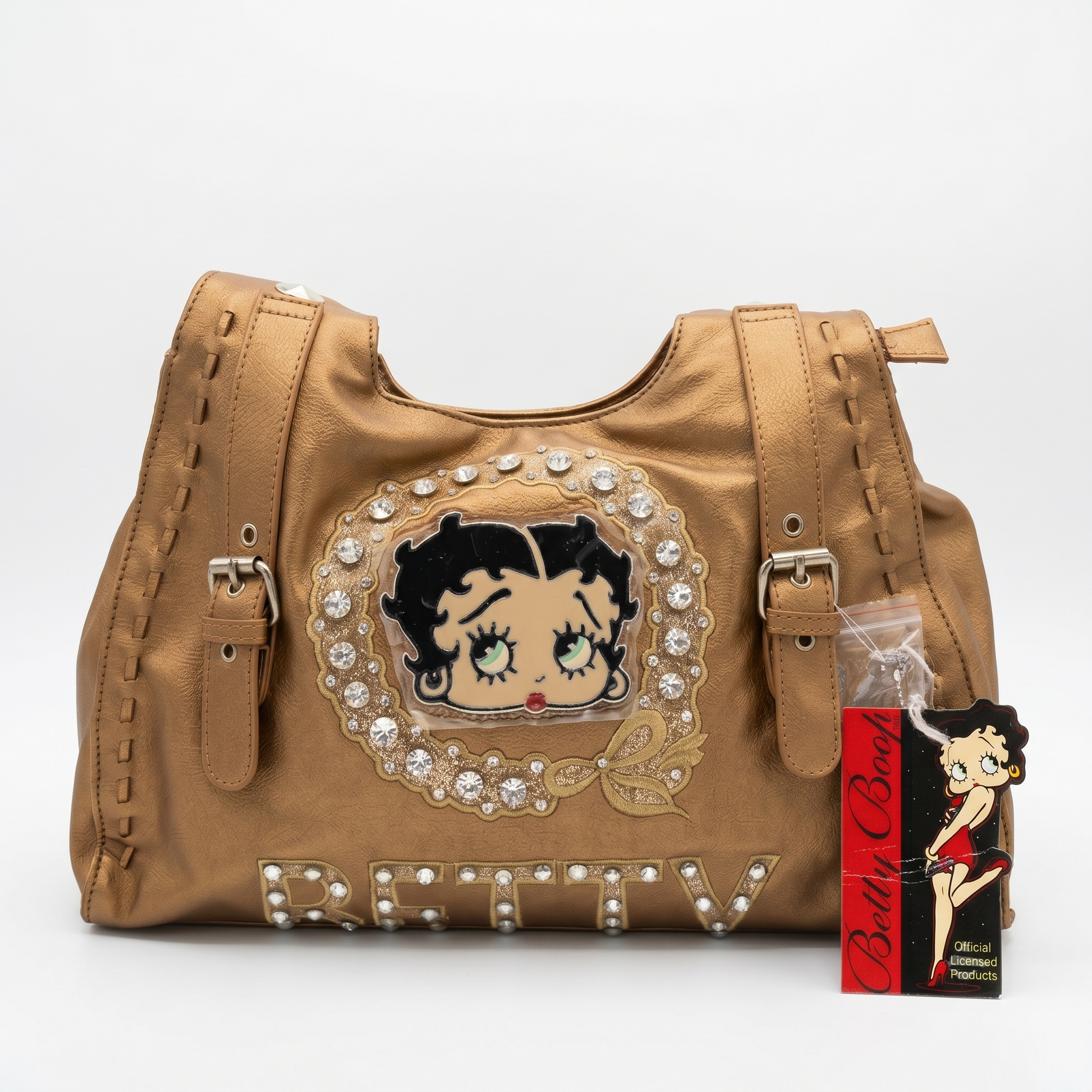 BRONZE BETTY BOOP RHINESTONE FACE RETIRED-1
