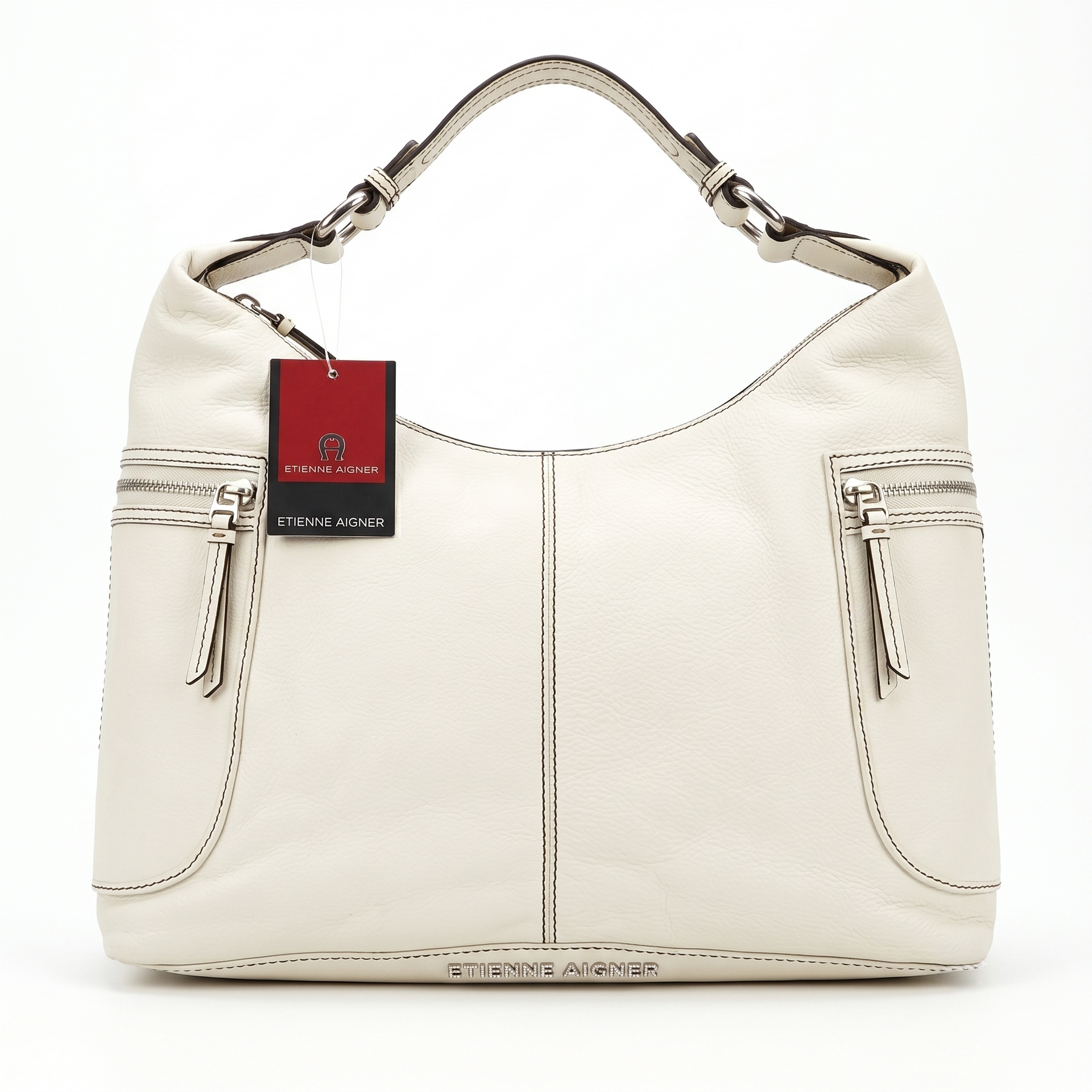 EITENNE AIGNER WHITE GENUINE LEATHER