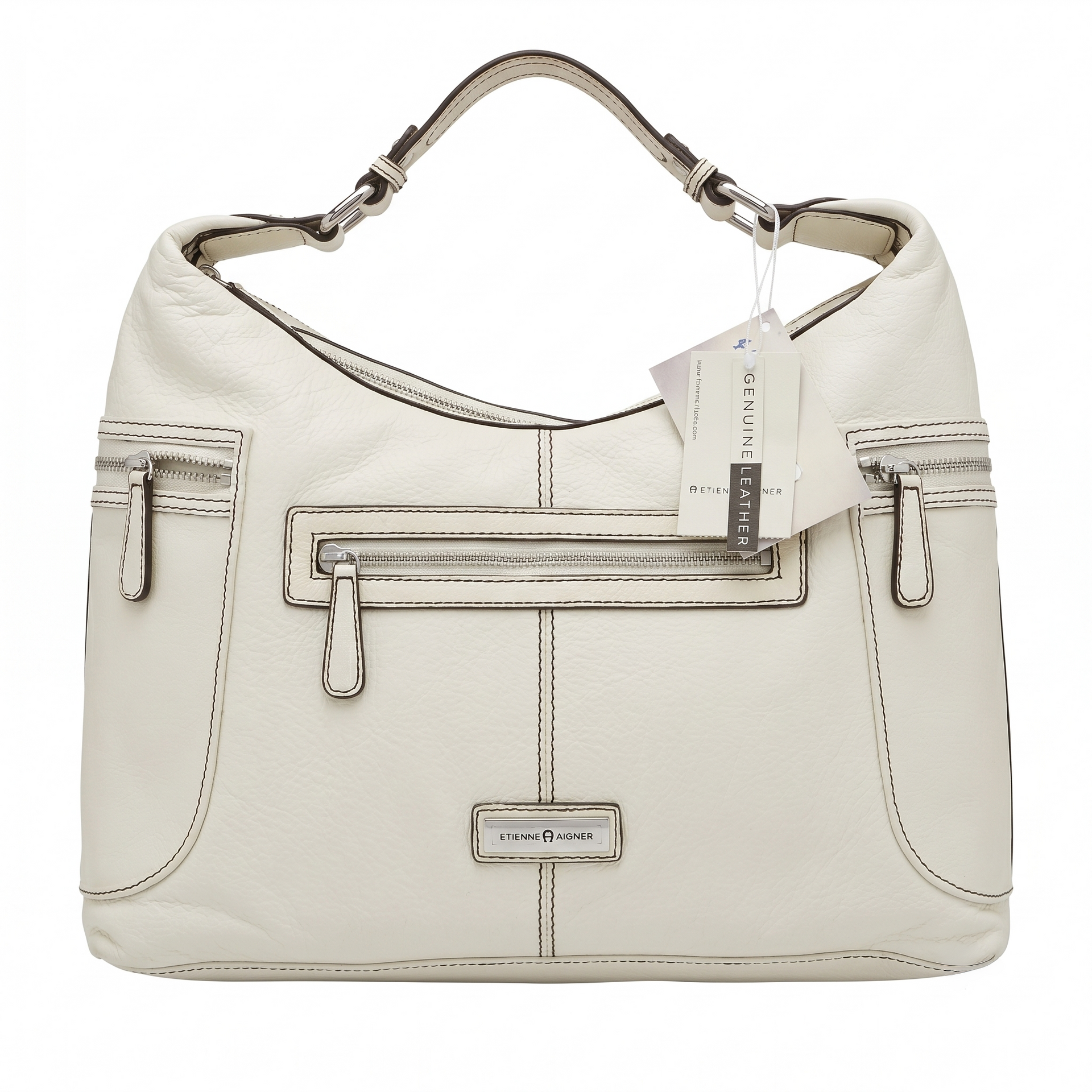 EITENNE AIGNER WHITE GENUINE LEATHER